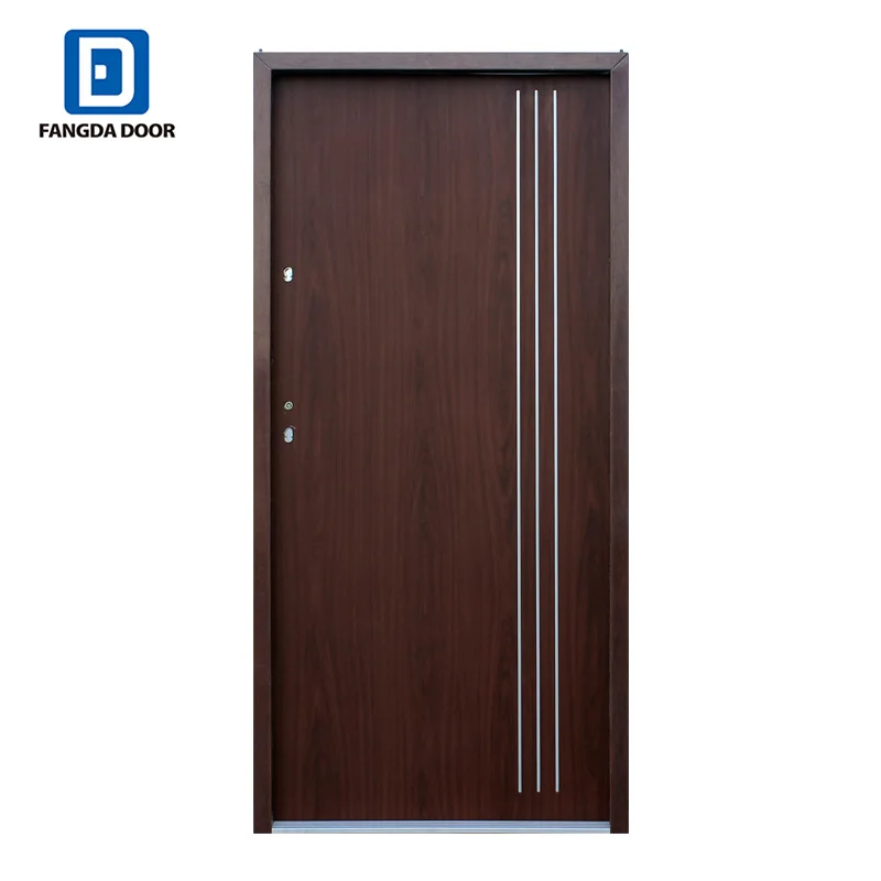 Fangda Израиль дверь для спальни с алюминиевыми полосками лучшие стальные двери
