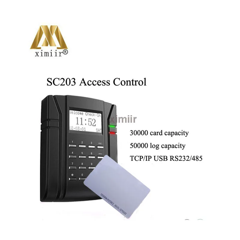 Offline access control with free SDK sc203 working time with RFID card reader TCP/IP lock