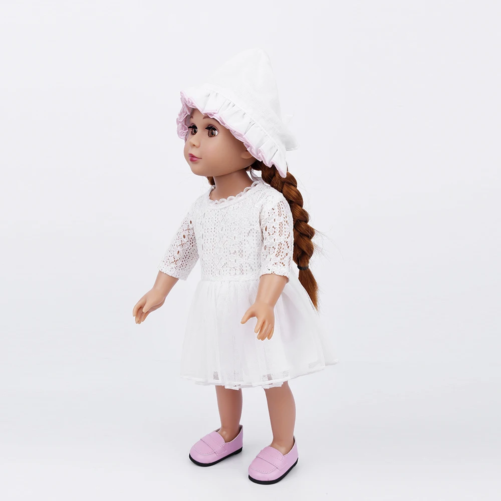 2023 princess dress white lace skirt fit for reborn baby doll
