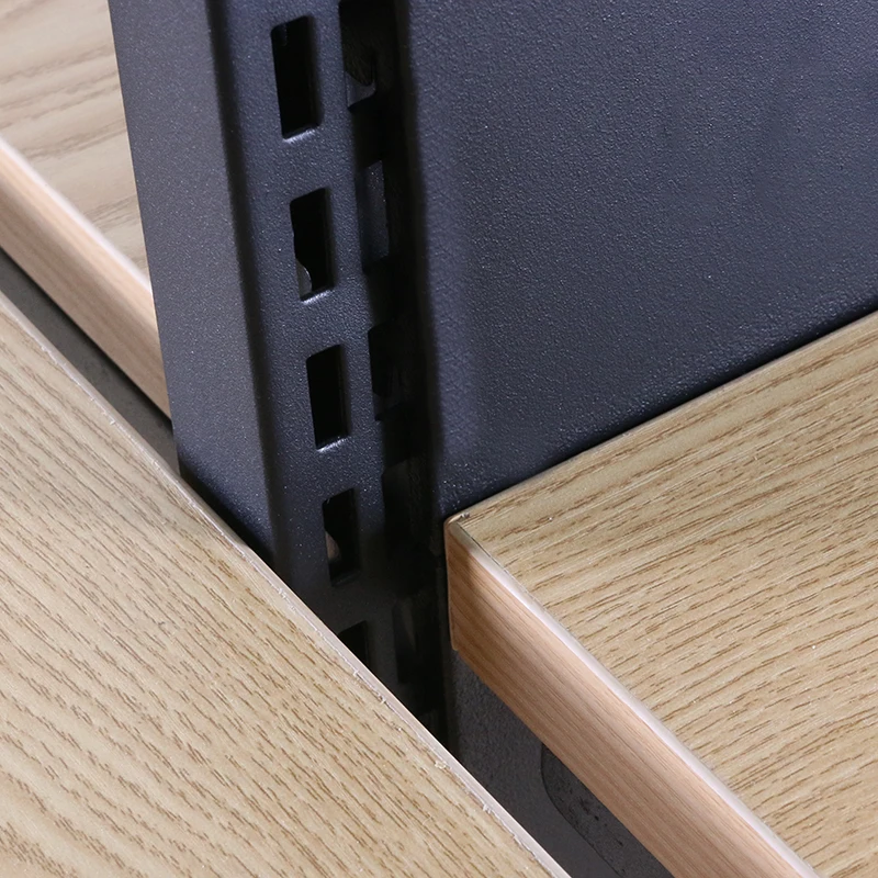 High standard gondola supermarket steel shelf supermarket flat back panel wooden shelves MINISO