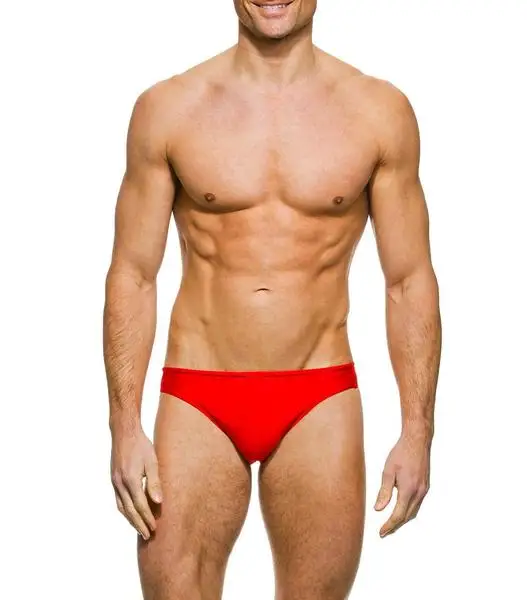 OEM brand muslim swimwear for men all red plus size thong swim brief