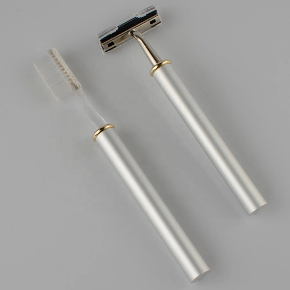 Yes Disposable Hotel and Toothbrush Twin Blade Feature Beard Trimmer / Shaving Razor Set Personal Care &gift Customized Chrome