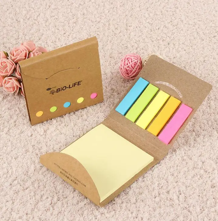 
Promotional Gifts Small Sticky Notes With Custom Logo 7 x 7 cm Brown Kraft Cover Sticky Notes With Memo Pad 2019 