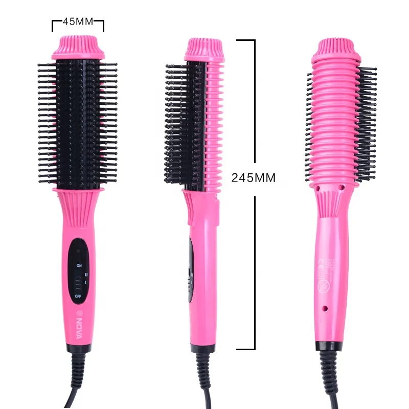 
electric ceramic hair straightener brush custom straightening Comb 