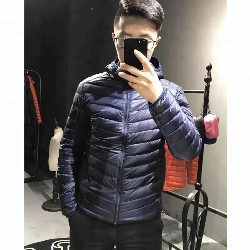 
Mens Hooded Windbreaker Down Jackets 100% Polyester 