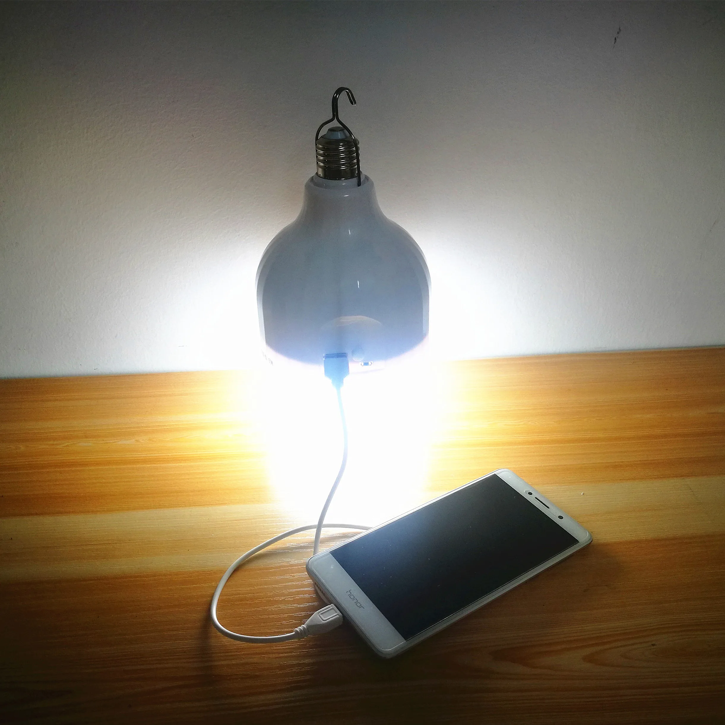 Portable Rechargeable LED Bulb 6000mAh Li-ion Battery Charging Function Camping Light