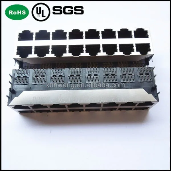 2X8 несколько портов rj45 сетевой разъем 8pin экранированный без светодиодов