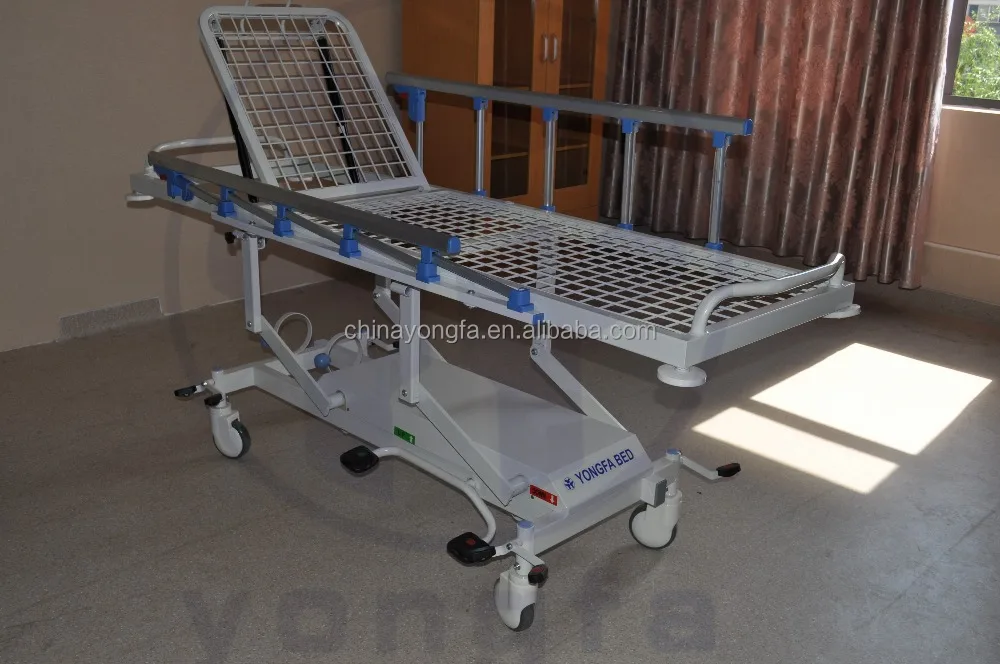 YFTC-Y2D Powder Coated Steel Hydraulic Patient Trolley