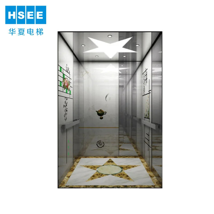 
Hsee Marble Floor Gearless Machine Roomless Passenger Electrical Lift And Electric Elevator 