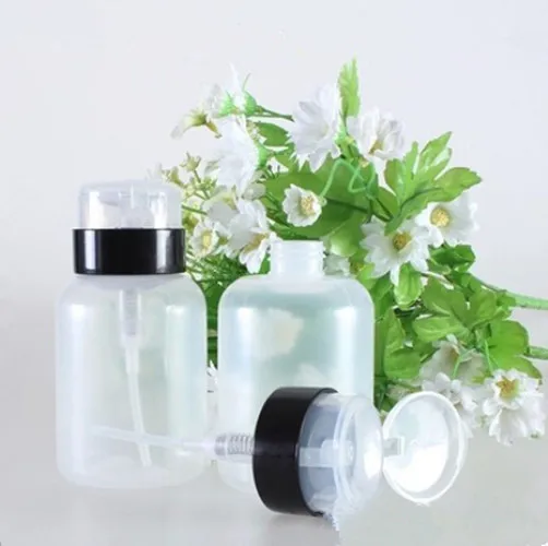 NEW 2016 Nail Art Pump Dispenser Polish Remover Cleaner Empty Bottle Makeup Plastic 220ml