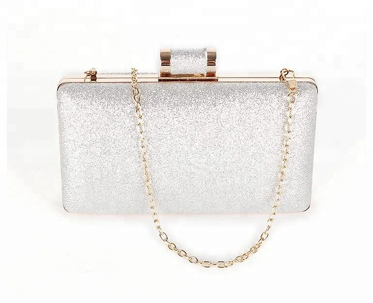 Classy glitter clutch bag luxury ladies evening bags with chain