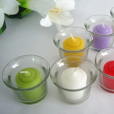 quality cheap Tulip shape candle glass container for tea light candles