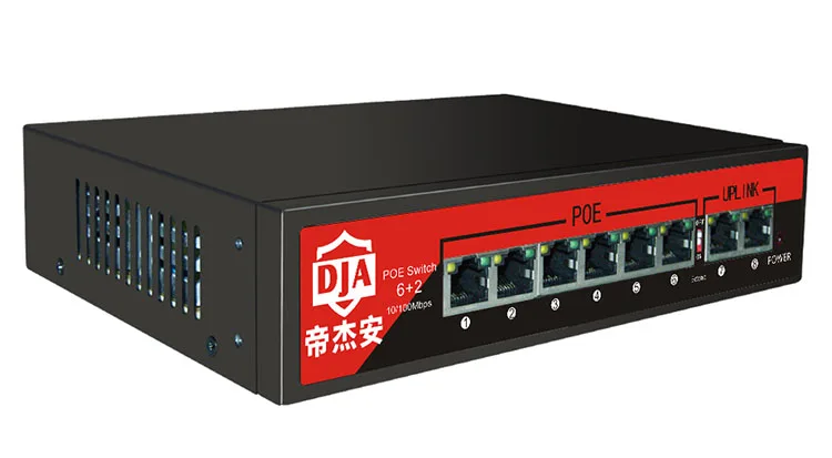 
ip camera unmanaged network SFP switch 8 6+2 port 100Mbps poe switch passive 24v 