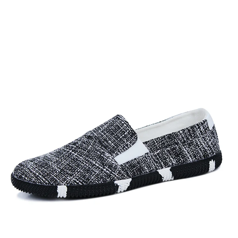 Мужские парусиновые туфли-лодочки из льна для весны и лета