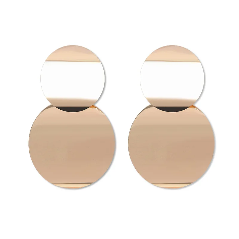 
European and American minimalist retro geometric metal earrings exaggerated nightclub earrings drop for women 