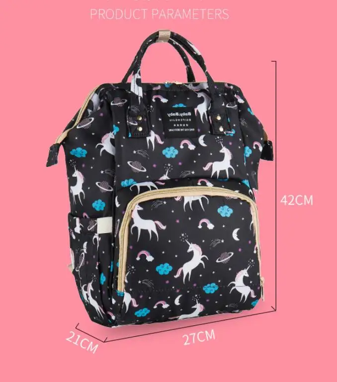 Print Waterproof Diaper Bag for Mom Trendy Diaper Backpack Baby Diaper Bag Carry Baby Bag