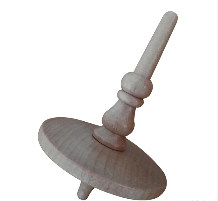 High quality wooden toy spinning top flashing peg top