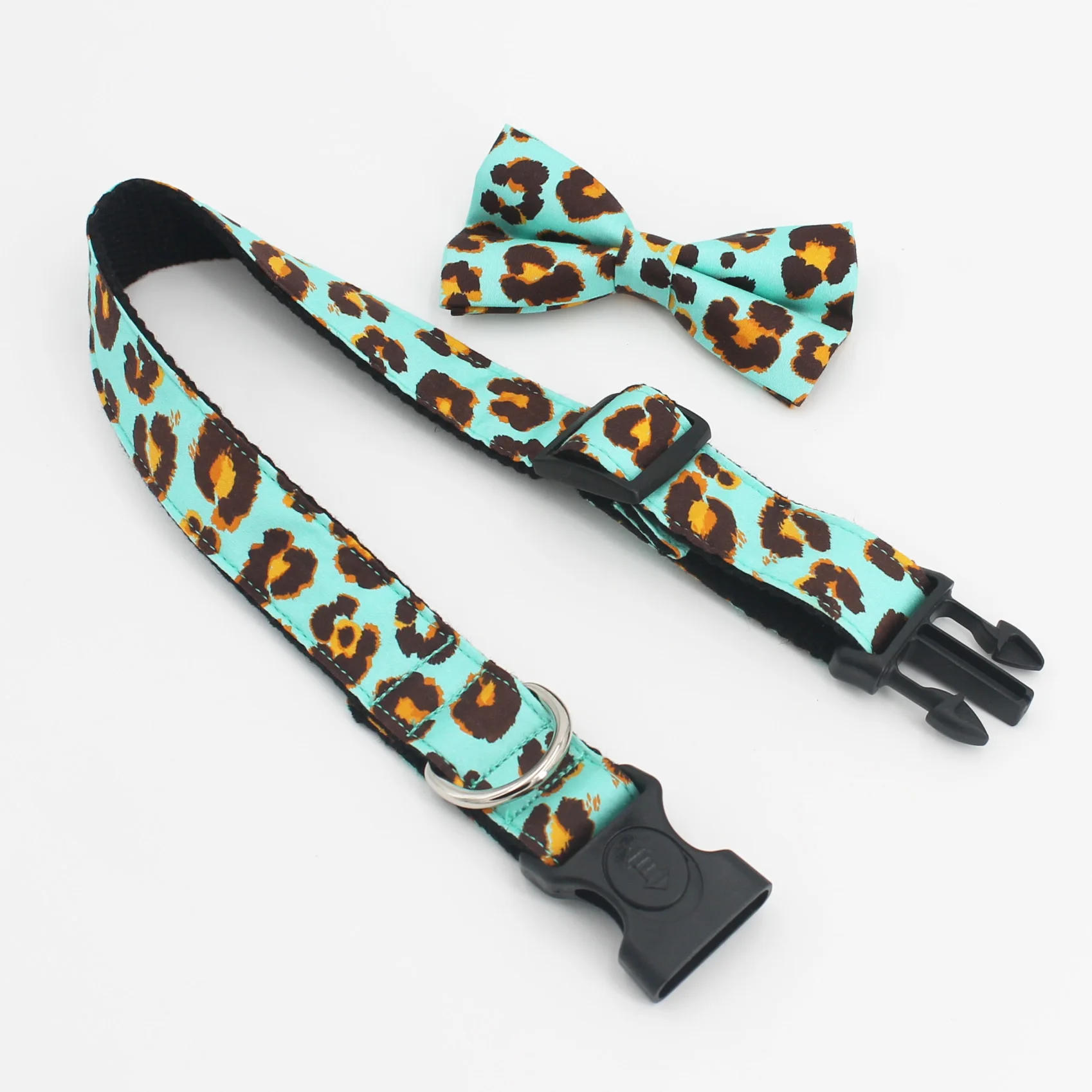 Dog Accessories Bowtie dog collar with rose Gold Buckle ,Matching Leashing Available