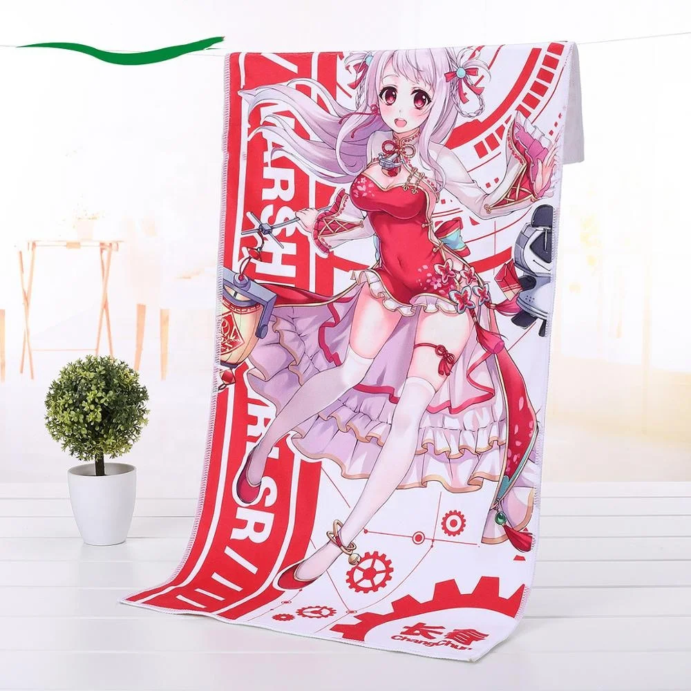 Personalized fashion custom printed super absorption  microfiber cartoon anime bath towel party favor