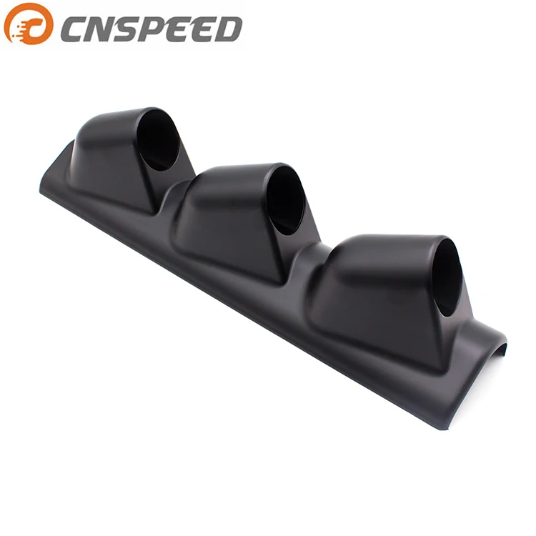 CNSPEED 2' 52mm Gauge Pod Triple Left Hand Pillar 3 Hole Meter Mount Holder Black ABS