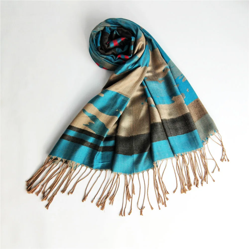 scarf manufacturer wholesale classic silk jacquard art stripes pashmina