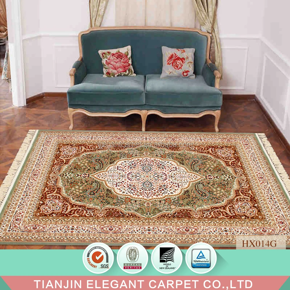 machine made jacquard persian pattern silk viscose carpet