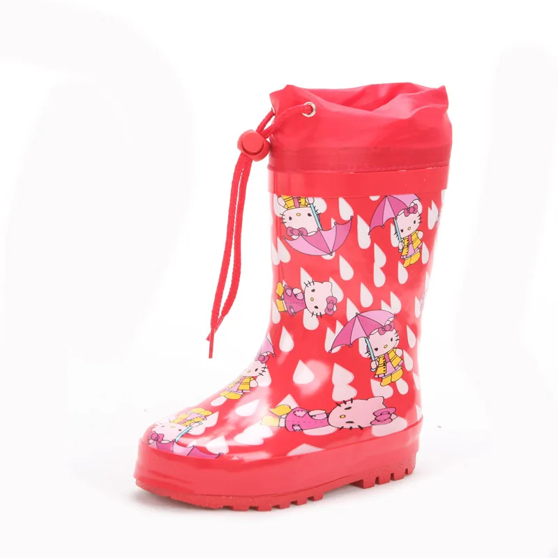 Factory sale-Cheap fashion print kids rubber shoes with collar
