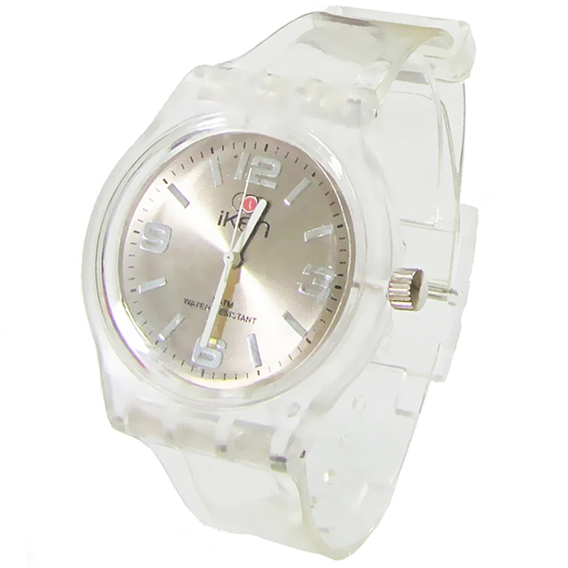 Clear plastic watches transparent Hot sale promotional silicone Watch Custom logo design