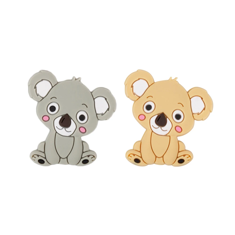 Nontoxic bpa free 100% Food Grade Soft koala silicone beads baby teether