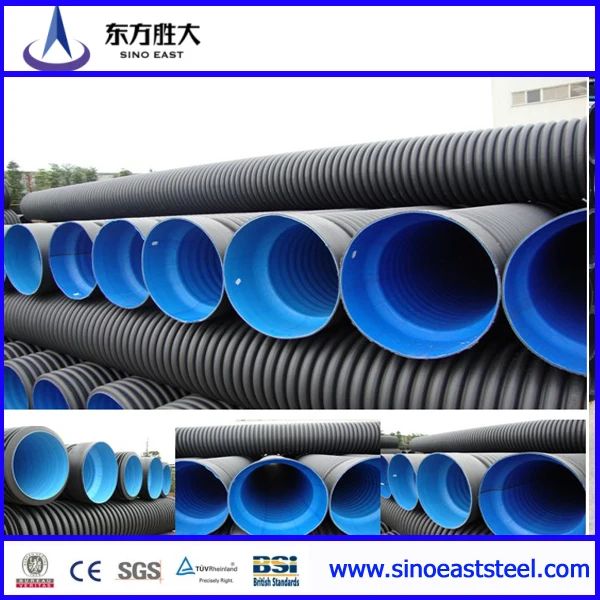 DWC 800mm sn10 hdpe double wall corrugated pipe for drainage