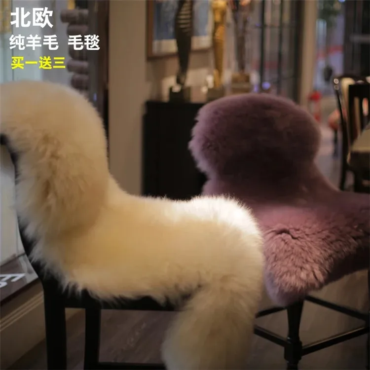 Amazon New arrival Factory Wholesale Fluffy Soft Home Decor Living Room Bedroom Long Hair Pile Goat 100% Real Sheep Fur Rugs