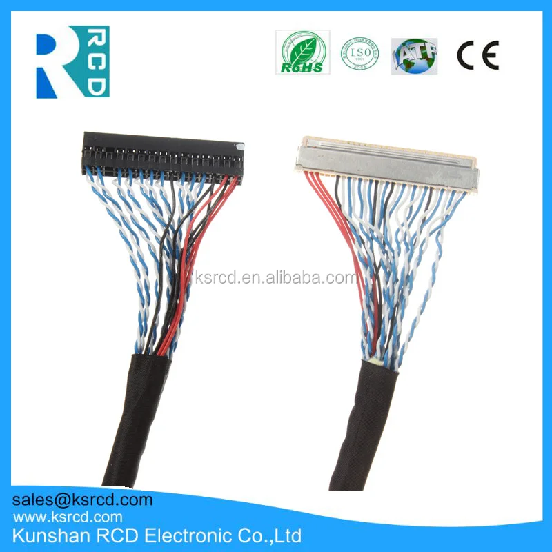 Индивидуальные Жгут Проводов LVDS Кабель с кольцевого типа терминала