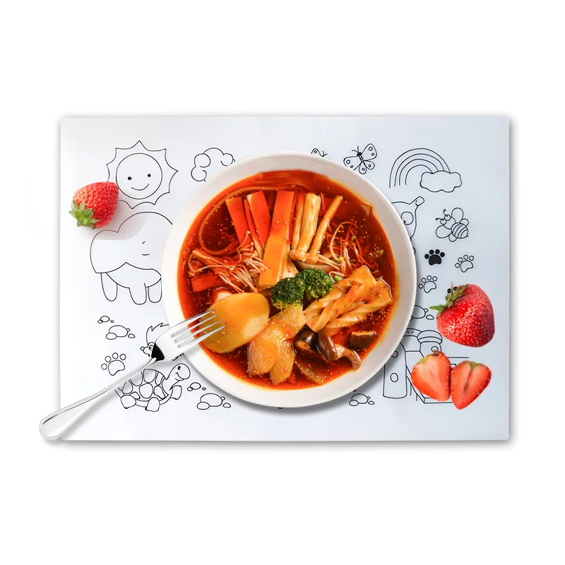 silicone insulation rubber baking mat certificate  baby silicon plastic dining table mat for kitchen kids placemat