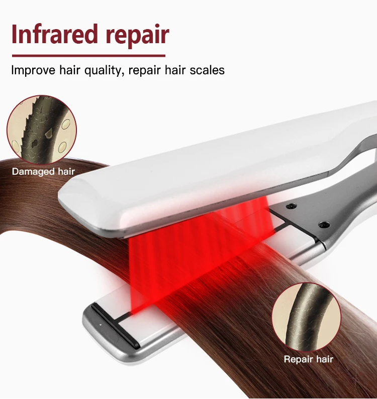 Плоский керамический Профессиональный ИК-выпрямитель для волос с нанотитановым турмалином