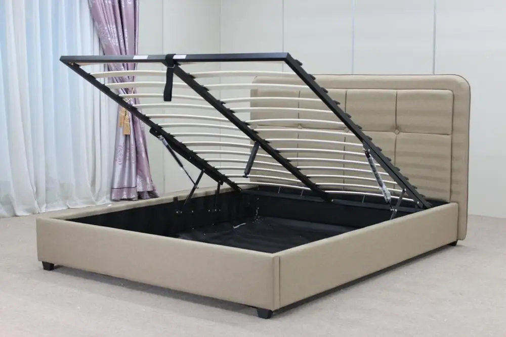 
Fashion Ottoman Tufted Modern Gas Lift Up Storage Bed Hydraulic Lift 