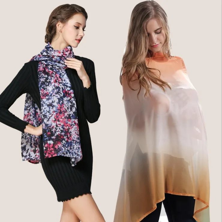 
wholesale suppliers Ladies silk nursing breastfeeding cover scarf 