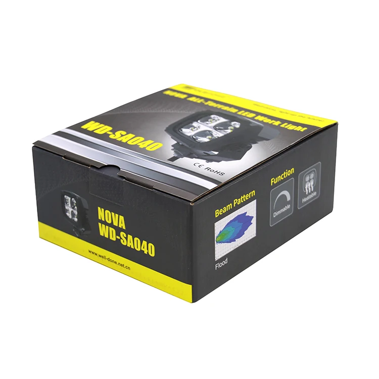 2019 New products square heating 12v led work light for heavy duty,truck,mining