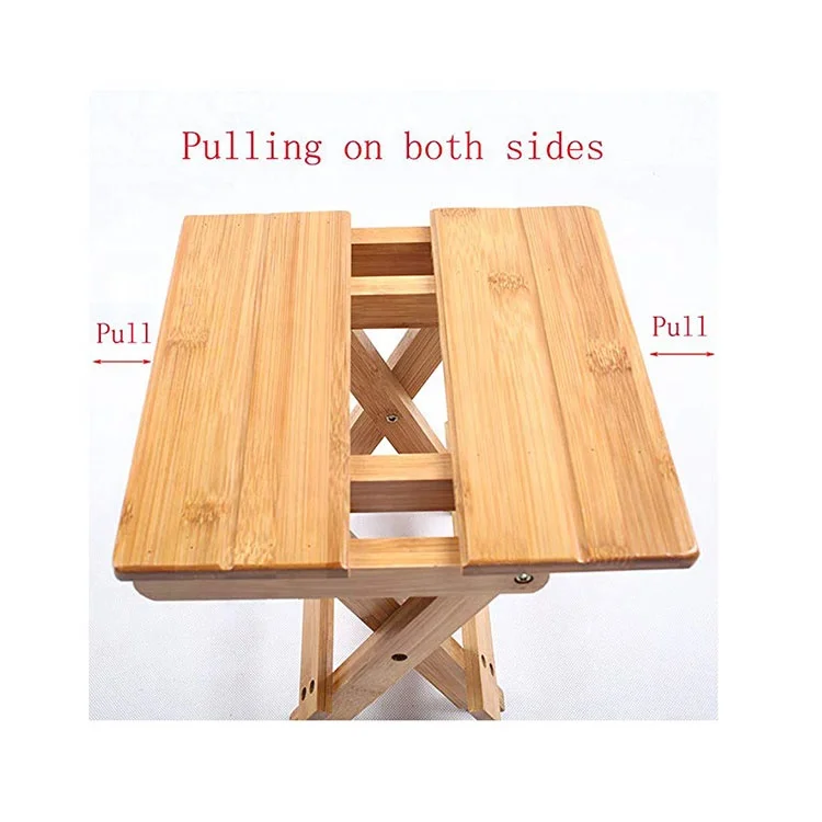 
Modern wooden bamboo folding small bench stool for picnic fishing bathroom garden 