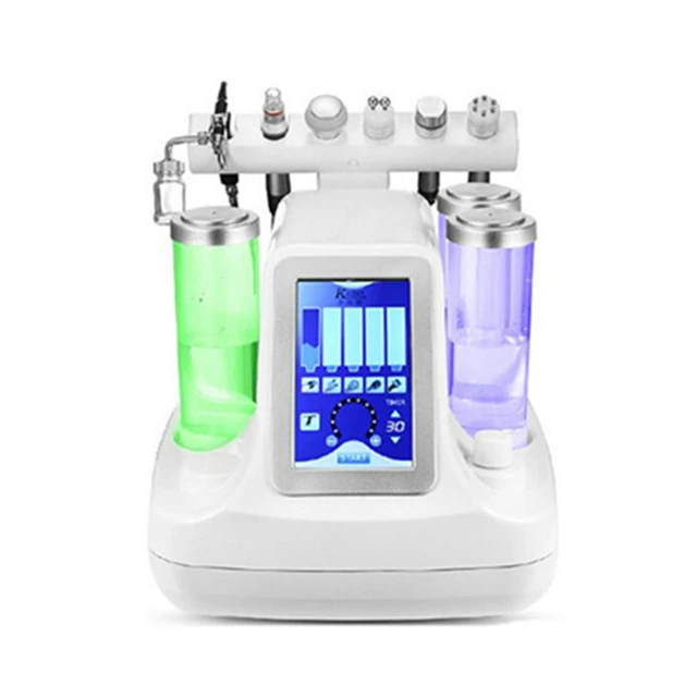 
Hot sale 6in1 ultrasound + rf + bio + cold hammer + oxygen spray + hydro facial machine 