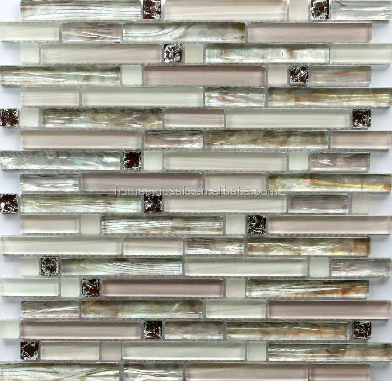 Modern Kitchen Decorative Stone Mix Glass Mosaic Tile