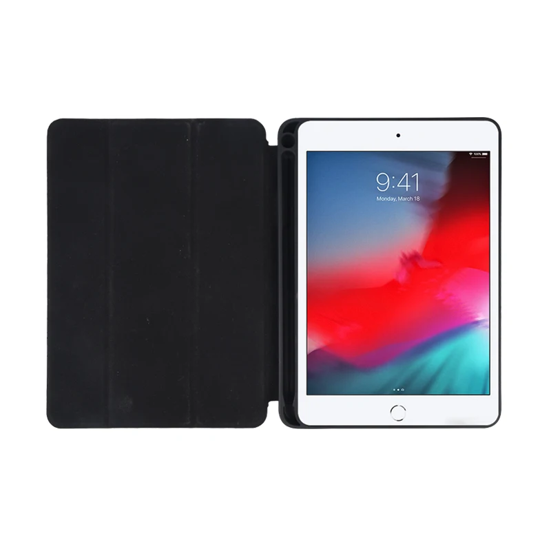 Флип чехол для iPad mini 5 Tri-fold Смарт ультра тонкий мягкий Вернуться ТПУ для iPad mini5 чехол