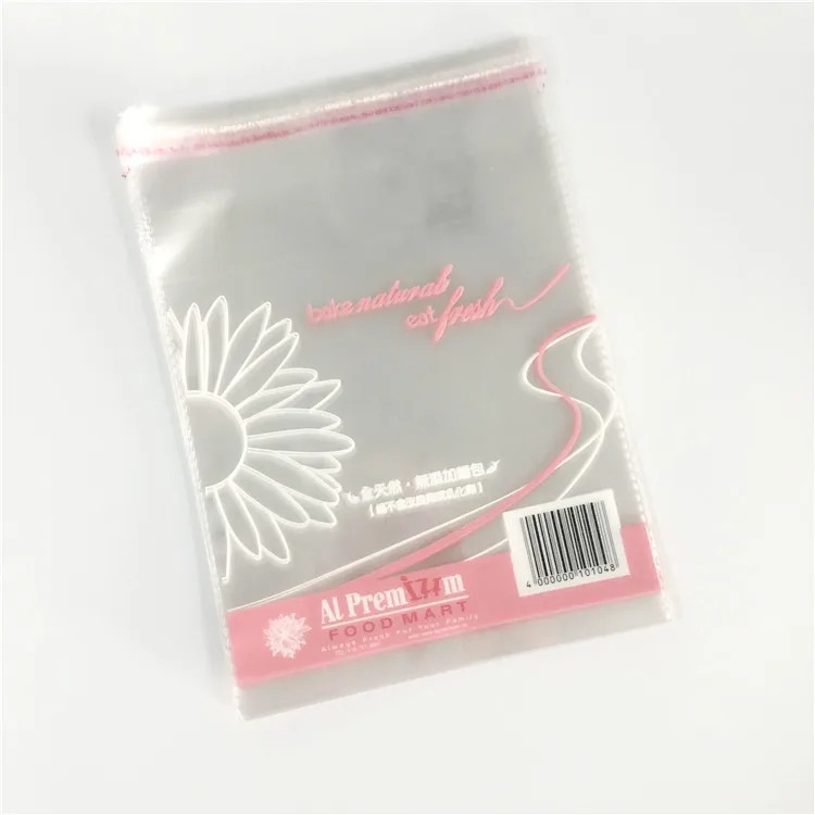 
recycle 100% biodegradable custom size clear OPP plastic self adhesive poly bag 