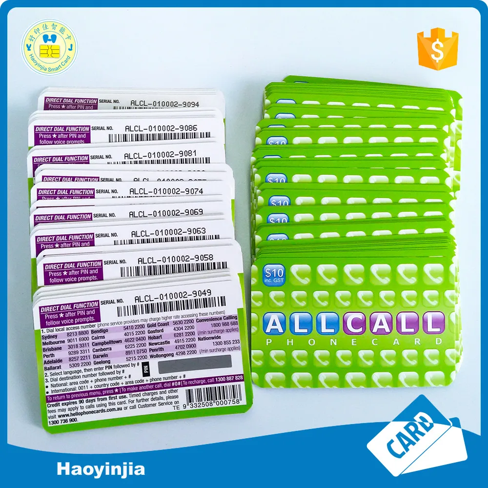 
300gsm Paper Internation Calling Cards with Scratch Label 