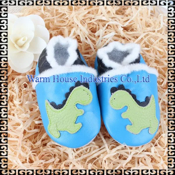 2015 New Soft Leather Baby Crib Moccasins Boots for Winter