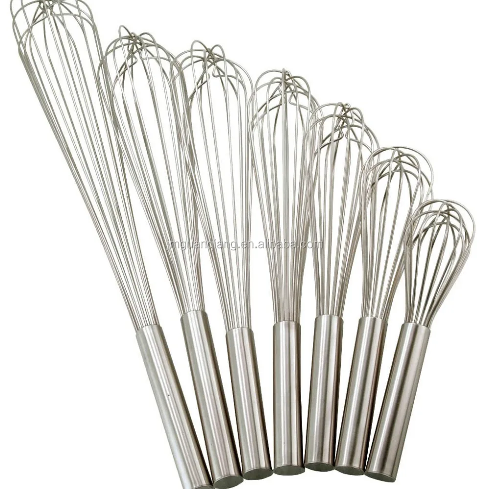 Kitchen Mixing Tools 10 Inch Stainless Steel french whisk piano whisk wire whip With Spring Handle