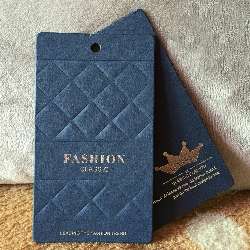 OEM ODM фольга логотип и печатный логотип толстая бумага подвесная бирка для одежды
