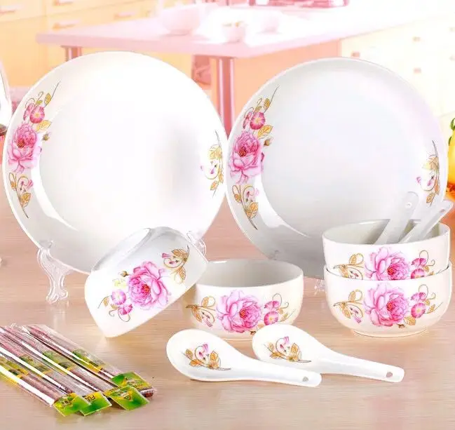 
European style flower pattern Bone China plate cup and saucer Dinner Set 