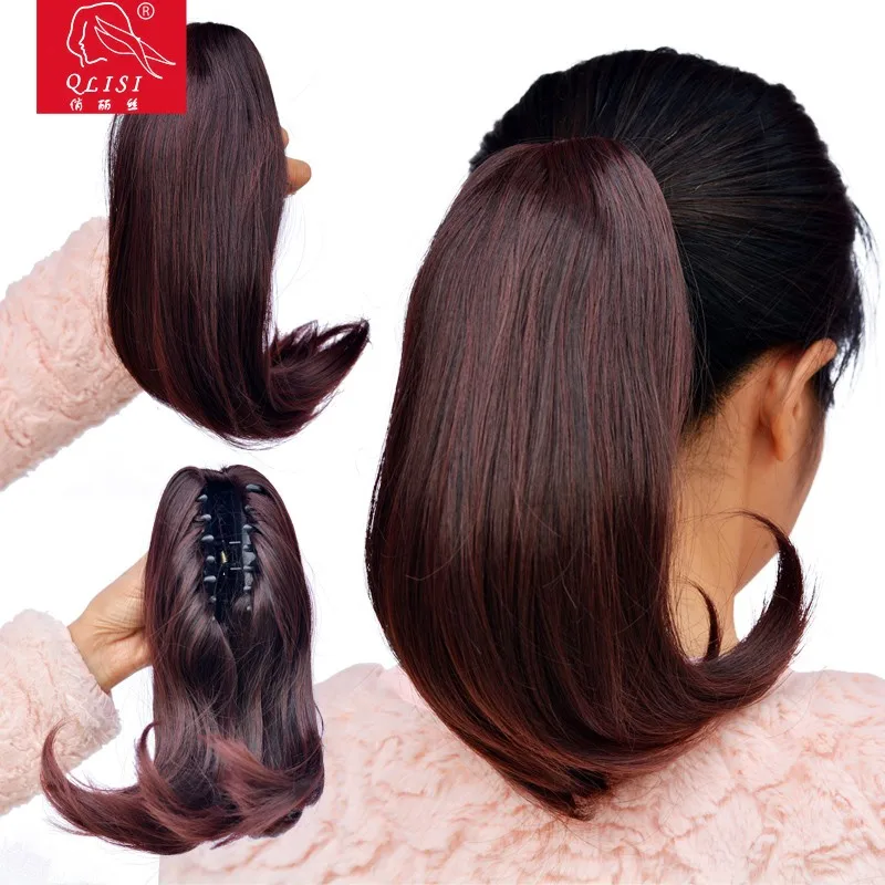 
Easy to wear tangle free claw clip ponytail hairpiece from china wig factory 