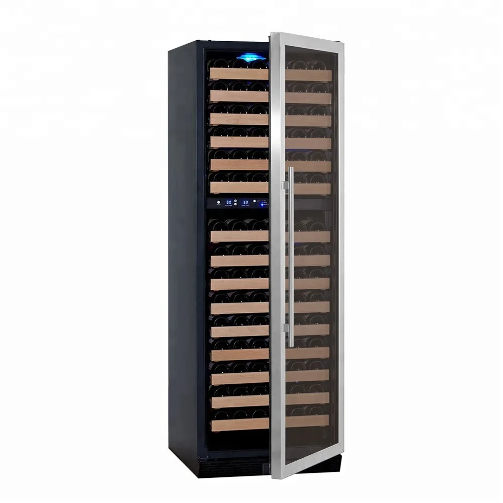
155 Bottles Dual Zone Wine Cooler Fridge with Compressor Cooling System 