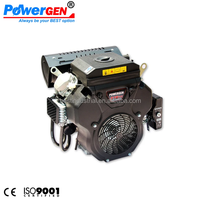 Best Seller!!! POWERGEN OHV 4 Stroke Air Cooled 2 Cylinder V Twin 22HP Horizontal Gasoline Engine